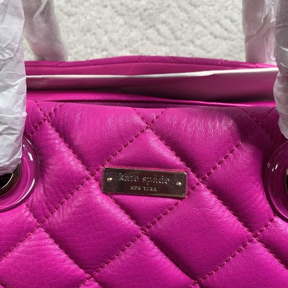 Kate Spade Elizabeth Gold Coast Quilted Leather Satchel Hot Fuchsia NWT - Picture 3 of 9